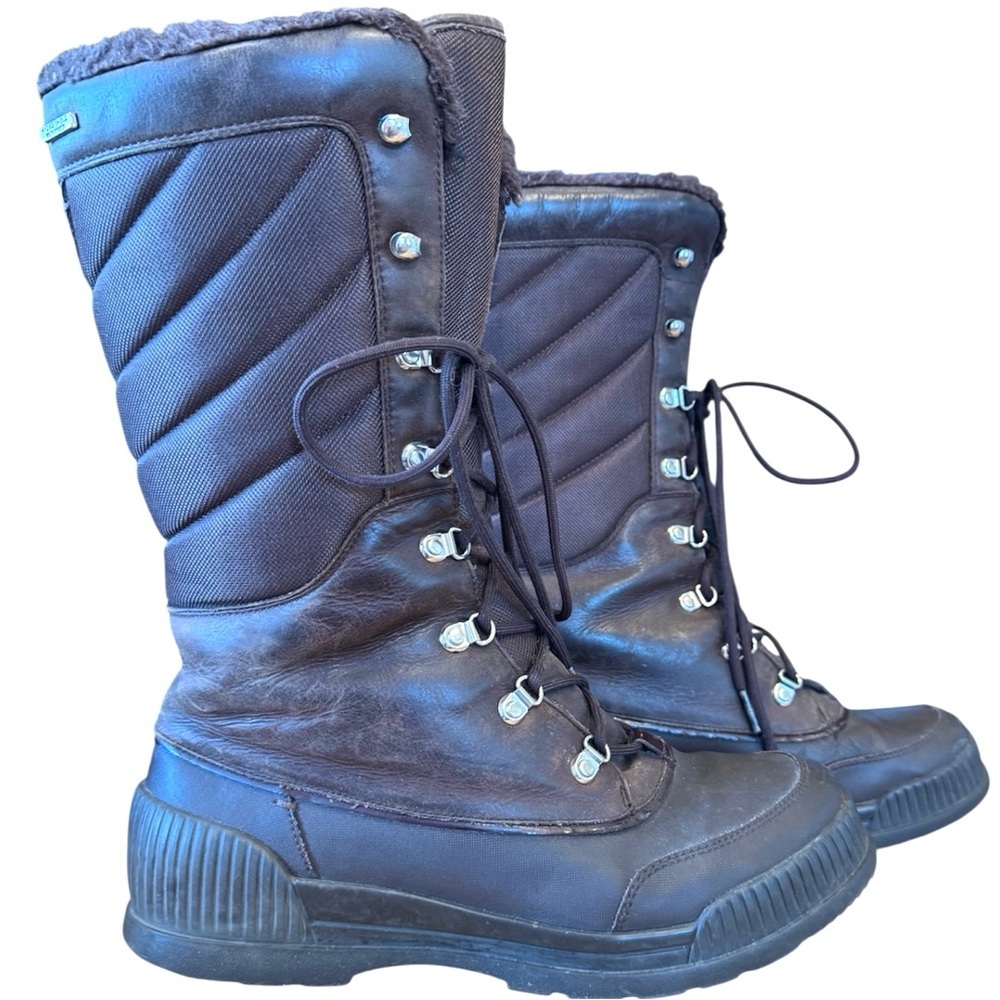 Rockport Leather Hydro-Shield Women’s Lace Up Waterproof Snow Boot Brown Size 9